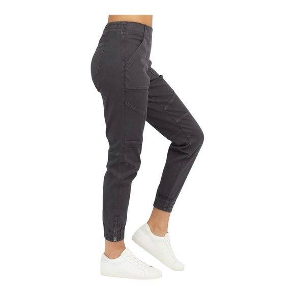 Spanx Stretch Twill Cargo Jogger Pants in Washed Black Women's Size Extra Small - Picture 2 of 14